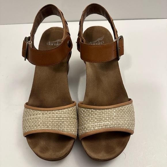 Dansko Debby Strappy Rocker Bottom  Full Grain/Raffia Platform Sandal Sz EU 40 - Picture 3 of 12